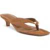 Steve Madden Tracie Kitten Heel Flip Flop In Chestnut Suede