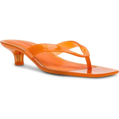 Steve Madden Tracie Kitten Heel Flip Flop In Orange