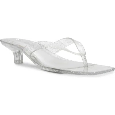 Steve Madden Tracie Kitten Heel Flip Flop In Silver