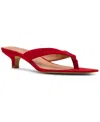 Steve Madden Tracie Kitten-heel Thong Sandals In Red
