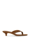 Steve Madden Tracie Kitten Heel Flip Flop In 栗色麂皮