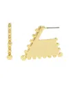 Steve Madden Trapeze Beaded Hoop Earrings In Gold
