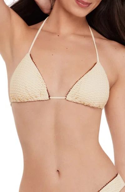 Steve Madden Triangle Bikini Top In White