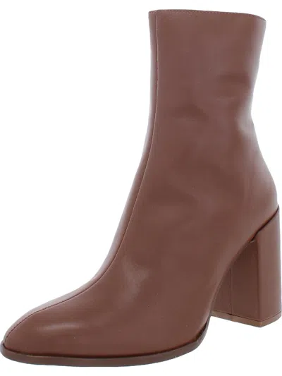 Steve Madden Trudy Womens Leather Pointed Toe Ankle Boots In Gold