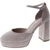 Steve Madden Truth Womens Suede Ankle Strap Platform Heels In Brown