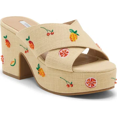 Steve Madden Truthful Embellished Platform Sandal In Brown