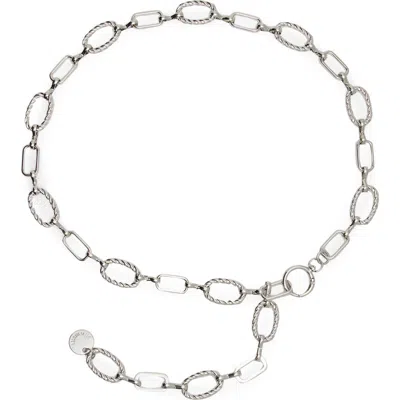 Steve Madden Twisted Link Chain Belt In Silver