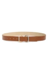 Steve Madden Two-tone Double Buckle Belt In Cognac