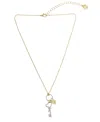 Steve Madden Two Tone Heart Knot Lock Key Charm Pendant Necklace In Gold