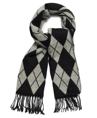 Steve Madden Two-tone Argyle Midweight Scarf In Multi
