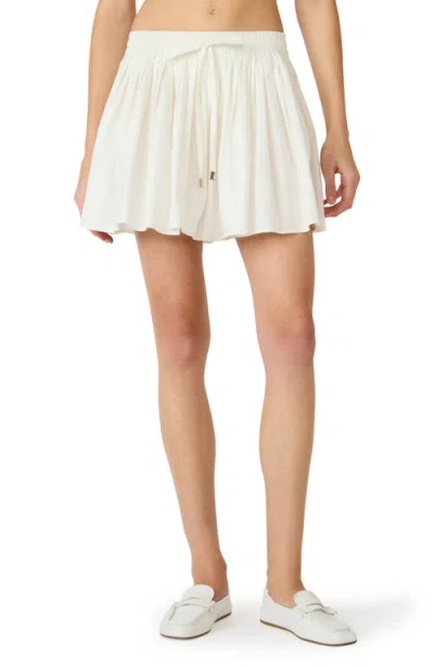 Steve Madden Tyria Pearly Stretch Cotton Pleated Miniskirt In White