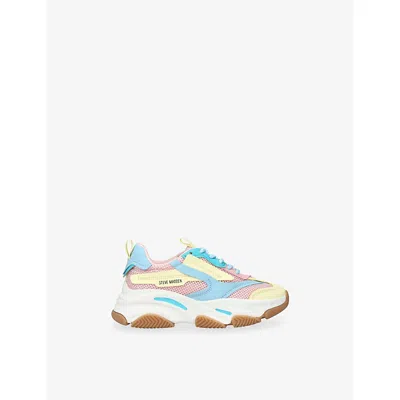 Steve Madden Ult/other Kids' J Possession Faux-leather And Mesh Trainers Eur 34 / 2 Uk In Multi