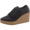 Steve Madden Unfazed Womens Faux Leather Lifestyle Wedge Heels In Black
