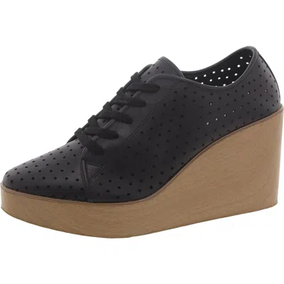 Steve Madden Unfazed Womens Faux Leather Lifestyle Wedge Heels In Black