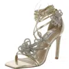 Steve Madden Unleashed Womens Strappy Slip On Heels In Gold