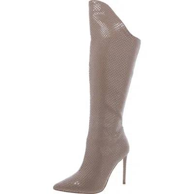 Steve Madden Va Boom Womens Scaly Textured Mid-calf Boots In Grey