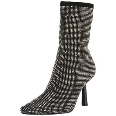 Steve Madden Vakay Boots Black Square Toe Mid Calf Bootie Jzz1212