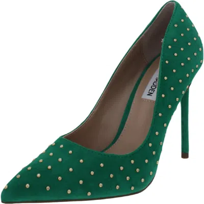 Steve Madden Valarie Womens Suede Studded Stilettos In Black