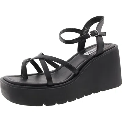 Steve Madden Valet Womens Adjustable Faux Leather Platform Sandals In Multi