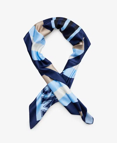 Steve Madden Varsity Crew Pattern Matte Square Scarf In Blue