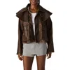 Steve Madden Vavara Faux Leather Jacket In Brown