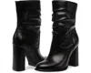 Steve Madden Vector Vect01s1 Bootie Women's Black Leather Mid-calf Boot Jobb1231 In Black