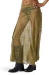 Steve Madden Veera Lace Maxi Skirt In Green