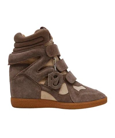 Steve Madden Velcro Wedge Hightop Shoe In Brown