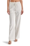 Steve Madden Venetia Linen Blend Drawstring Pants In Cloud