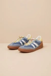 Steve Madden Verdict Blue Multi Suede Leather Lace-up Sneakers In Blue
