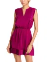 Steve Madden Verona Pleated Cap Sleeve Minidress In Forest Berry