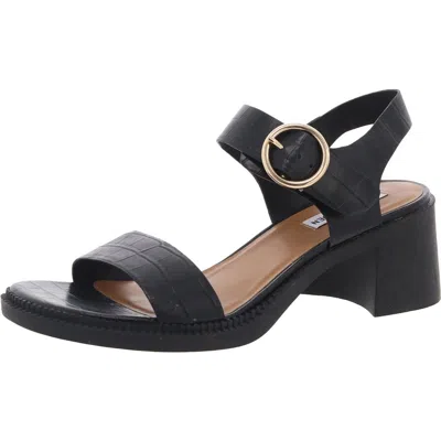 Steve Madden Vianna Womens Adjustable Faux Leather Block Heel In Multi