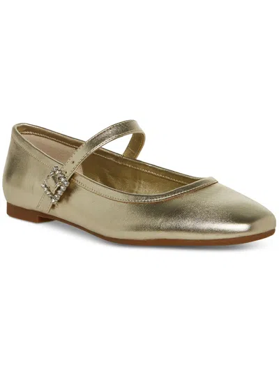Steve Madden Victorine Womens Buckle Man Made Mary Janes In Gold