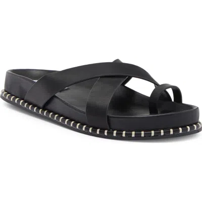 Steve Madden Viena Slide Sandal In Black Leather