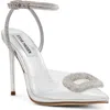 Steve Madden Vienna Womens Suede Stiletto Slingback Heels In Clear/silver