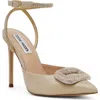 Steve Madden Vienna Pointed Toe Ankle Strap Pump In Gold