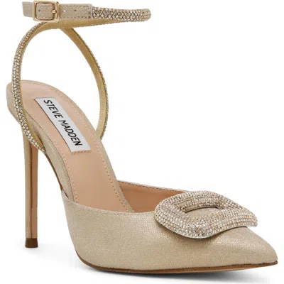 Steve Madden Vienna Pointed Toe Ankle Strap Pump In Gold