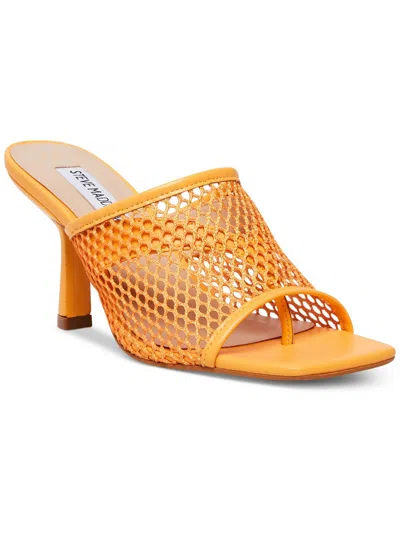 Steve Madden View Womens Leather Mesh Dress Sandals In Orange