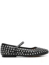 Steve Madden Vinetta-r Rhinestone Mary Jane Ballerina In 黑色