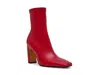 Steve Madden Vinka Boots Women's Dark Red Block Heel Ankle Bootie Zogg813 In Red