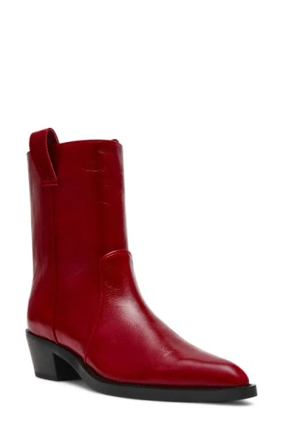 Steve Madden Vinny Leather Boot In Red