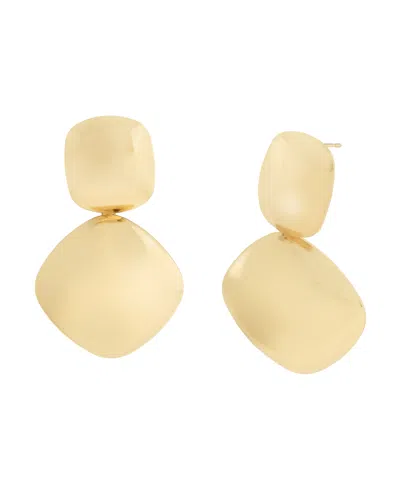 Steve Madden Vintage Puffy Drop Earrings In Gold