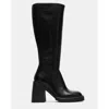 Steve Madden Joelle Womens Faux Leather Solid Knee-high Boots In Black