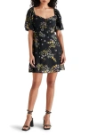 Steve Madden Violeta Floral Minidress In Black