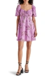 Steve Madden Violeta Floral Minidress In Purple