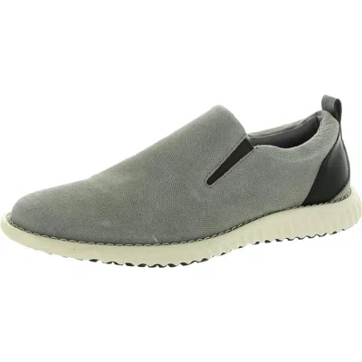 Steve Madden Virgil Mens Textured Suede Loafers In Grey