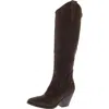 Steve Madden Devina Womens Suede Pull On Knee-high Boots In Multi