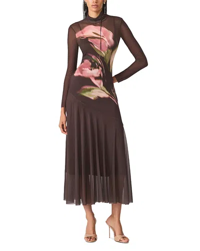 Steve Madden Vivara Mesh Turtleneck Dress In Brown