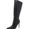Steve Madden Voca Womens Zipper Leather Knee-high Boots In Black