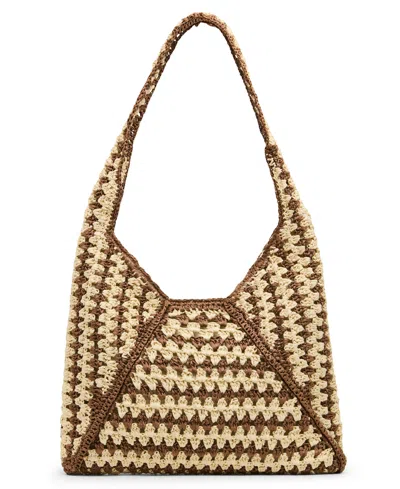 Steve Madden Voodoo Raffia Large Hobo Handbag In Brown